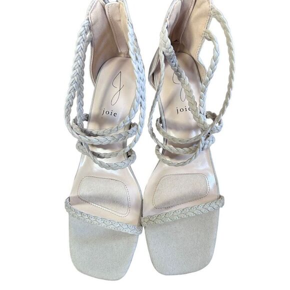 NWT NEW Joie Cream Braided Strappy Chunky Block Platform Heel Size 9 - Picture 9 of 12